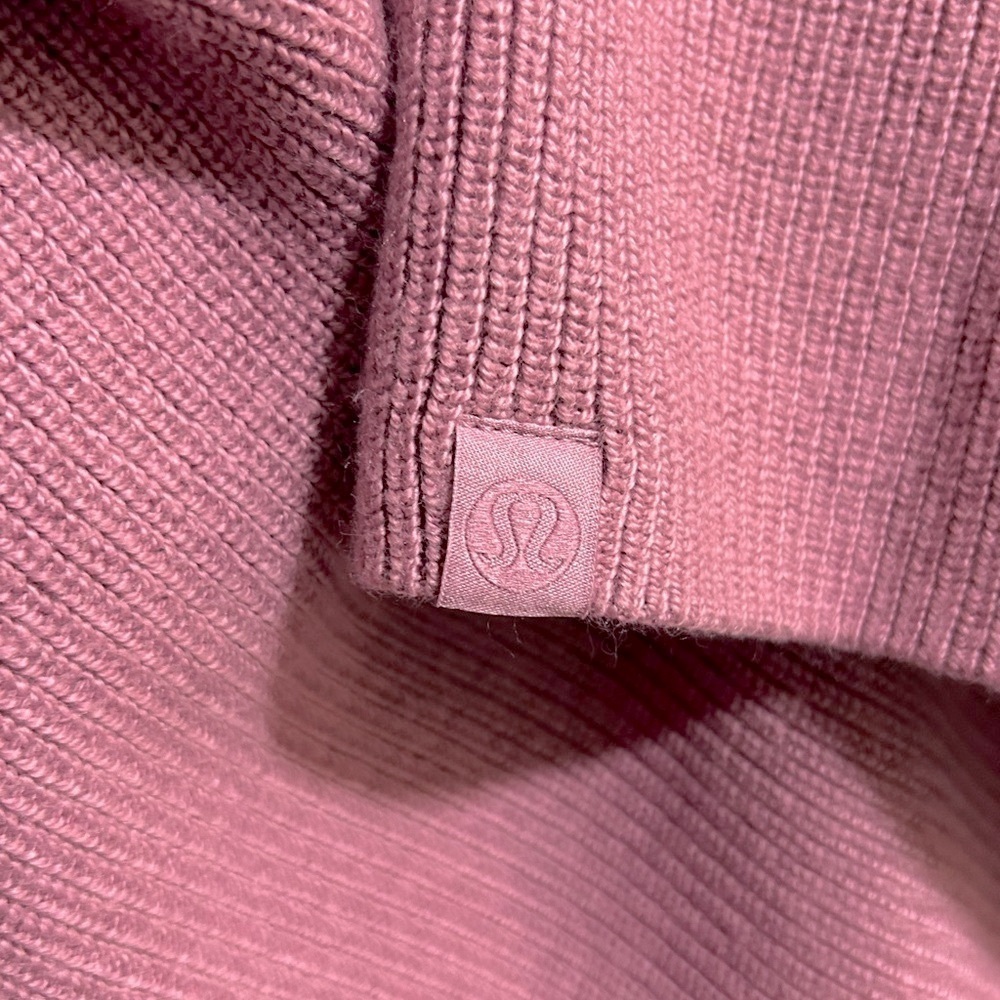 2023 Lululemon Merino Wool Blend Ribbed Crewneck Sweater Velvet Dust Pink Size 8 - Picture 9 of 10